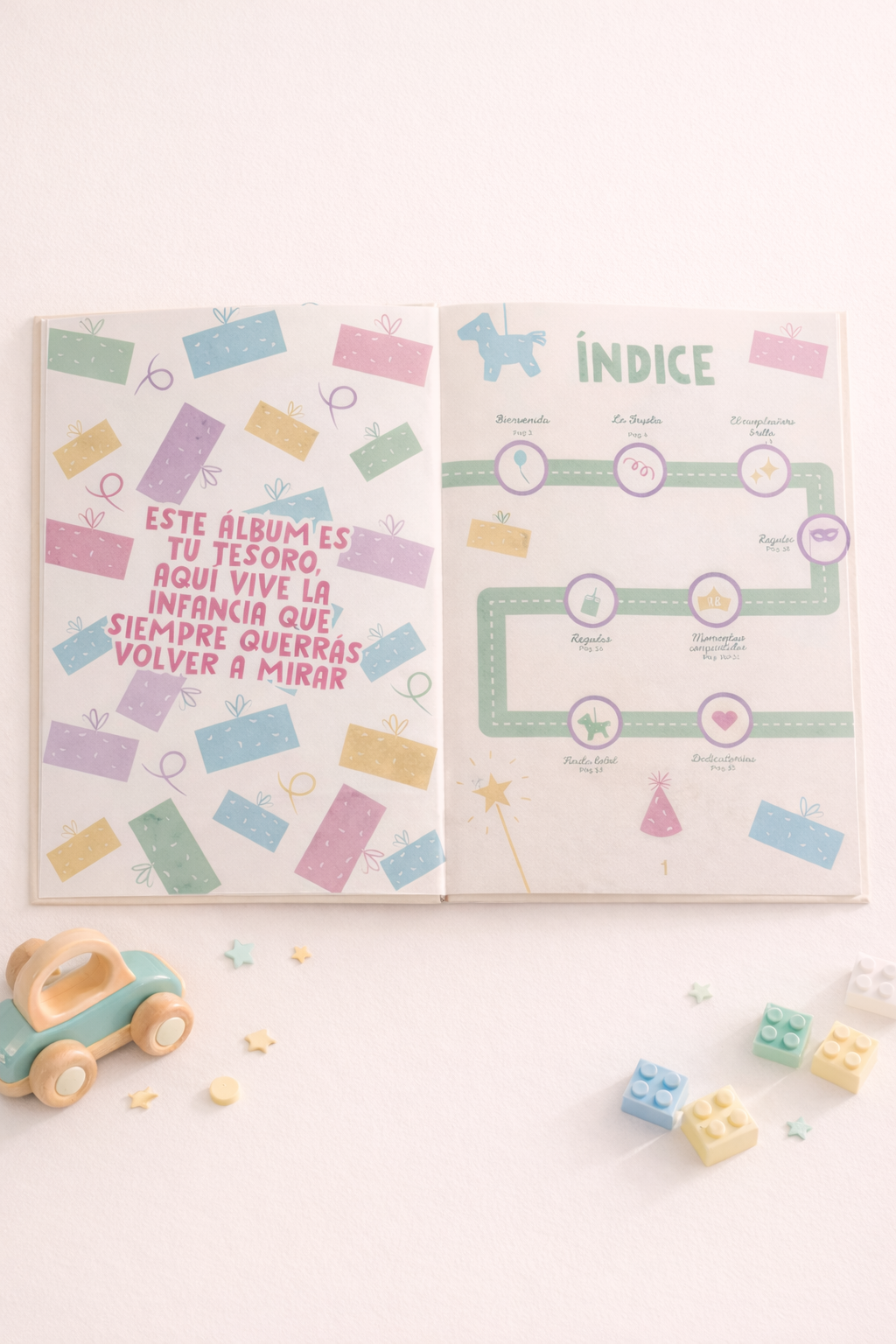 Álbum de fotos infantil personalizado – "Mi fiesta para siempre"